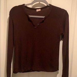 Brandy Melville maroon long sleeve tee